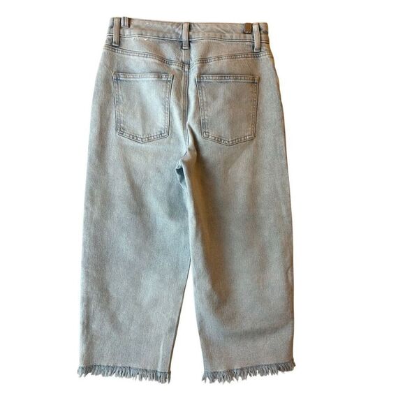 Talbots Wide-leg Crop Jean 4 Petite Fringe Detail Maui Wash - Picture 2 of 10